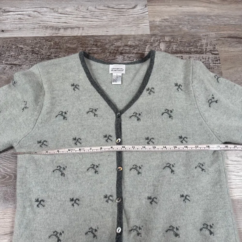 Vintage 90s Deane & White Sage Wool Rabbit Hair Cardigan Sweater Australia Large